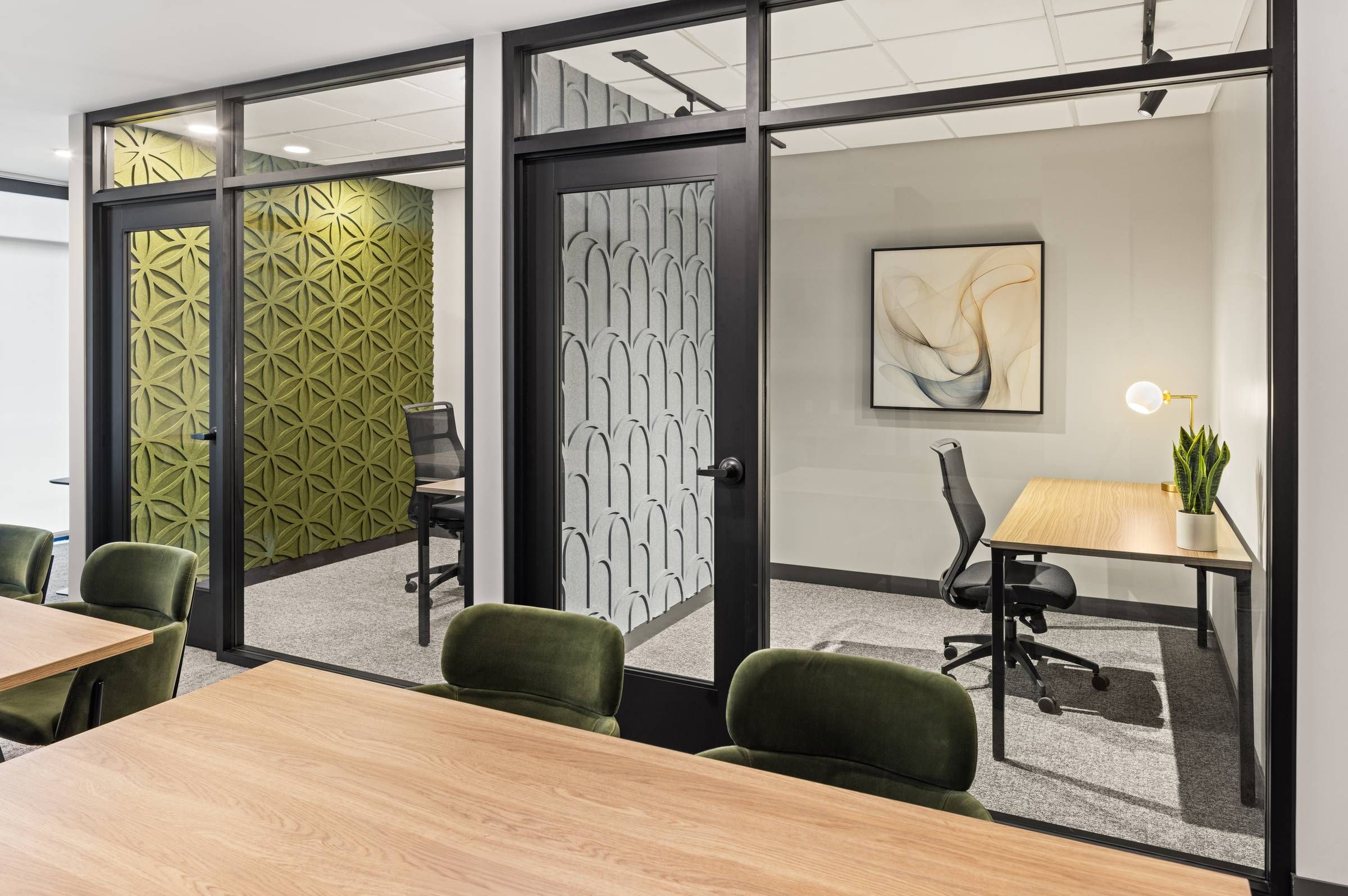 The Meridian apartments coworking rooms with desk space