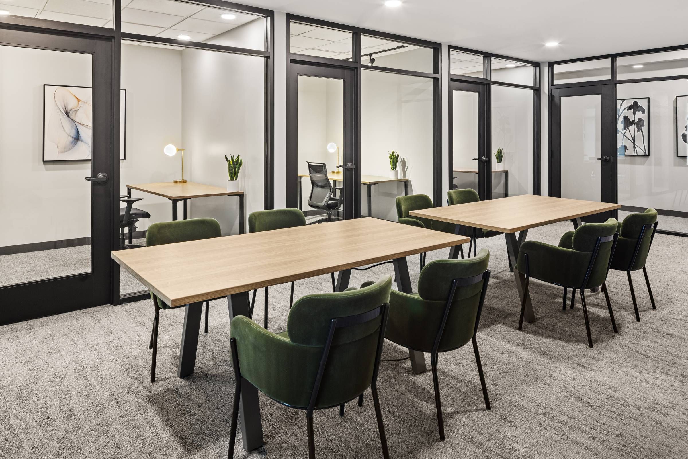 The Meridian apartments coworking rooms with desk space